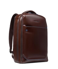 PIQUADRO BLUE SQUARE Fast-Check-Lederrucksack f&uuml;r 15,6"-Laptop MAHAGONI - PC-Rucks&auml;cke - 2