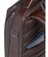 PIQUADRO BLUE SQUARE Fast-Check-Lederrucksack f&uuml;r 15,6"-Laptop MAHAGONI - PC-Rucks&auml;cke - 4