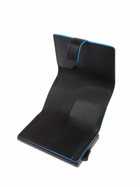 ATLAS Automatischer Kartenhalter aus Metall und Leder Schwarz - Brieftaschen Herren