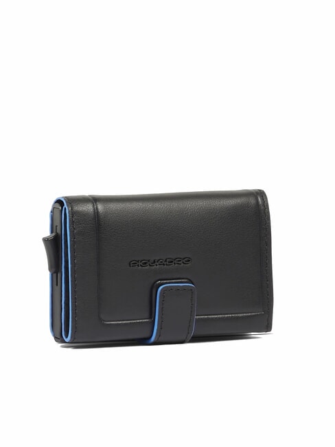 ATLAS Automatischer Kartenhalter aus Metall und Leder Schwarz - Brieftaschen Herren