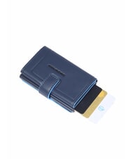 PIQUADRO ATLAS Automatischer Kartenhalter aus Metall und Leder Blau - Brieftaschen Herren - 2