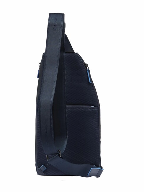 BLUE SQUARE Schultertasche/Rucksack aus Leder mit Mini-Tablet-Halterung Blau - Umhängetaschen Herren