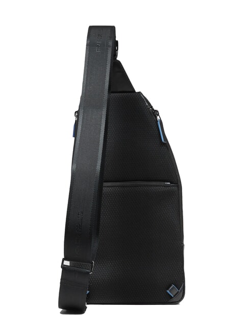 BLUE SQUARE Schultertasche/Rucksack aus Leder mit Mini-Tablet-Halterung Schwarz - Umhängetaschen Herren