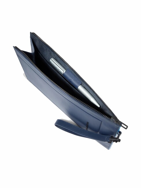 ATLAS iPad-Tasche aus Leder für Herren Blau - Tablettmappe &amp; Organizer