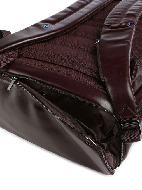 BLUE SQUARE  15,6-Zoll-Laptop-Rucksack aus Leder MAHAGONI - PC-Rucksäcke