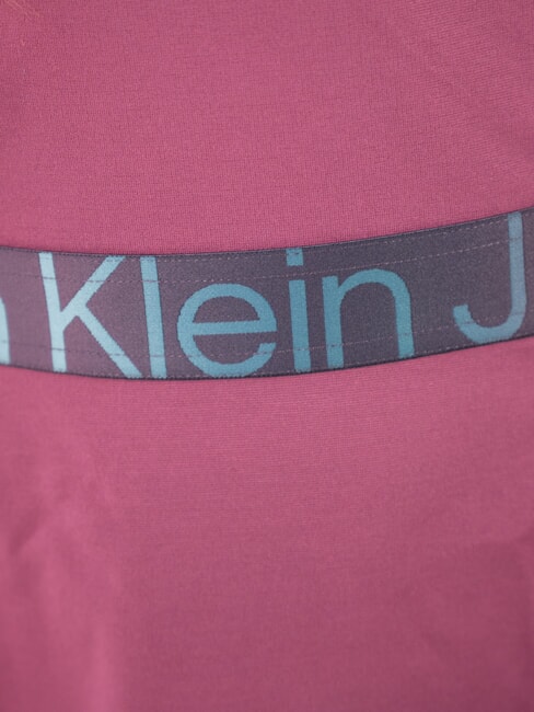 CK KIDS Langärmeliges Kleid mit elastischem Bund und Logo Amarant - Kleider für kleine Mädchen