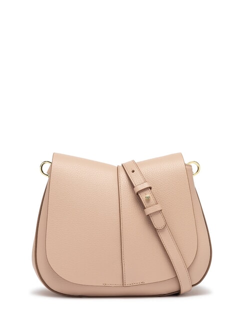 HELENA ROUND Ledertasche mit doppeltem Schultergurt rosa Salz - Damentaschen