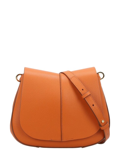 HELENA ROUND Ledertasche mit doppeltem Schultergurt würzen - Damentaschen