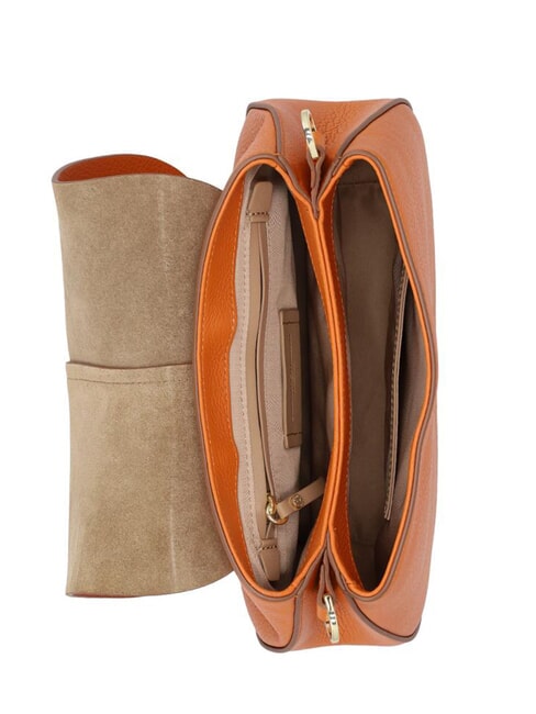 HELENA ROUND Ledertasche mit doppeltem Schultergurt würzen - Damentaschen