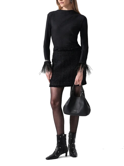 DUA Umhängetasche aus Leder Schwarz - Damentaschen