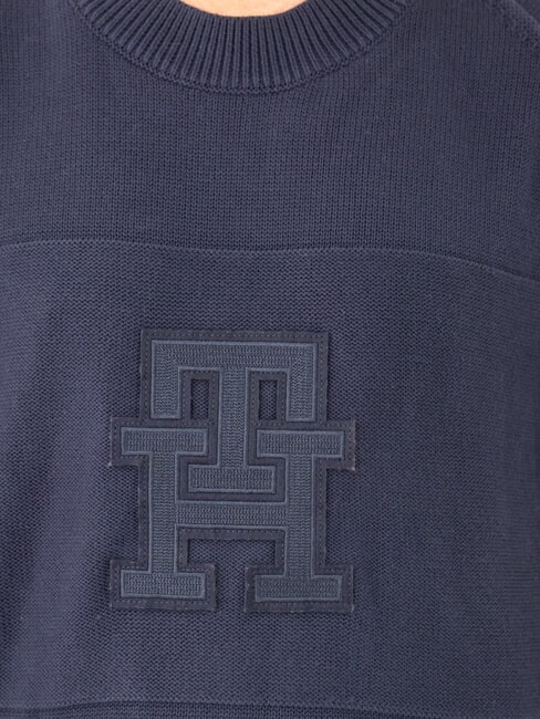 TH Baumwollpullover mit Rundhalsausschnitt und Logo Wüstenhimmel/Wüstenhimmel-Monogramm - Herrenpullover