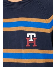 TOMMY HILFIGER TH Rundhals-Baumwollpullover mit Logostickerei Wüstenhimmel/Ultrablau - Herrenpullover - 3
