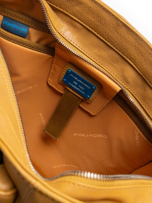 CAMPIONARIO - RONNIE PC-Halter aus Bora-Leder Gelb - Damentaschen