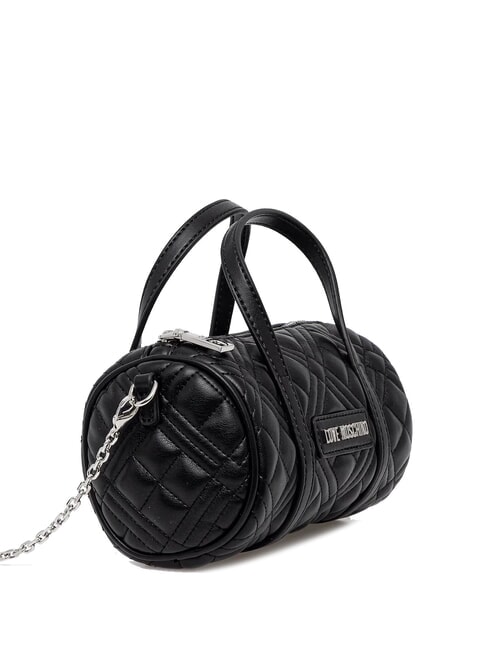 QUILTED Schultertasche mit Schultergurt Schwarz Schwarz - Damentaschen