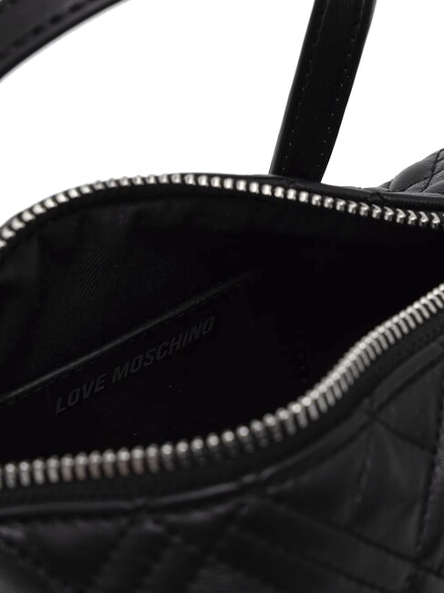 QUILTED Schultertasche mit Schultergurt Schwarz Schwarz - Damentaschen