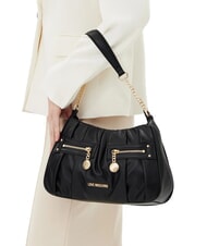 LOVE MOSCHINO BAGGY Schultertasche mit Fächern Schwarz - Damentaschen - 5