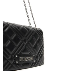 LOVE MOSCHINO QUILTED Schultertasche mit Kette Schwarz Schwarz - Damentaschen - 3