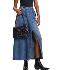 LOVE MOSCHINO QUILTED Schultertasche mit Kette Schwarz Schwarz - Damentaschen - 6