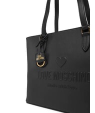 LOVE MOSCHINO LOVE EMBOSSED Schultertasche Schwarz - Damentaschen - 3