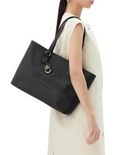 LOVE MOSCHINO LOVE EMBOSSED Schultertasche Schwarz - Damentaschen - 5