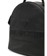 LOVE MOSCHINO LOVE EMBOSSED Rucksack mit gesticktem Logo Schwarz - Damentaschen - 4