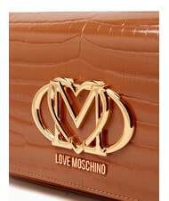 LOVE MOSCHINO CROCO Schulter-Clutch Kamel2 - Damentaschen - 3