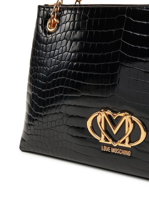 SHINY CROCO Schultertasche schwarzer Krokus - Damentaschen