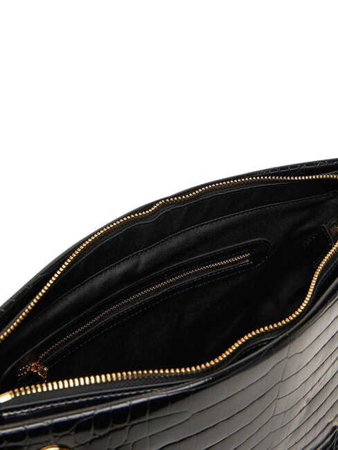 SHINY CROCO Schultertasche schwarzer Krokus - Damentaschen