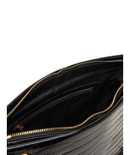 LOVE MOSCHINO SHINY CROCO Schultertasche schwarzer Krokus - Damentaschen - 5