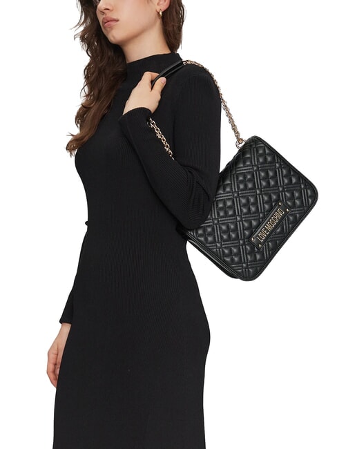 QUILTED Schultertasche, Umhängetasche Schwarz - Damentaschen