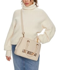 LOVE MOSCHINO BOLD LOVE Handtasche mit Schultergurt Elfenbein - Damentaschen - 5