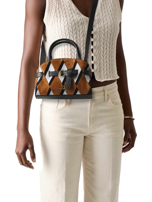 SABINE Handtasche mit Schulterriemen BLÜTE / SCHWARZ - Damentaschen