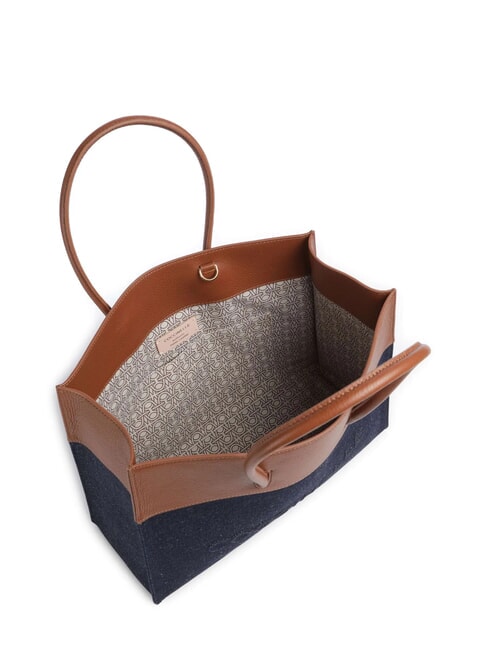 MYRTHA DENIM Umhängetasche Blau/Cognac - Damentaschen