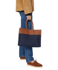 COCCINELLE MYRTHA DENIM Umhängetasche Blau/Cognac - Damentaschen - 5