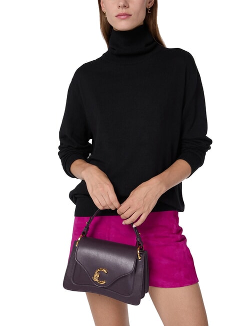 C-ME CALF COCKER Kleine Ledertasche mit Schultergurt Pflaumen - Damentaschen