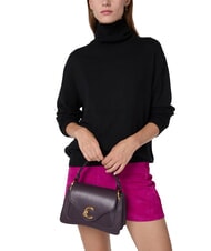 COCCINELLE C-ME CALF COCKER Kleine Ledertasche mit Schultergurt Pflaumen - Damentaschen - 5