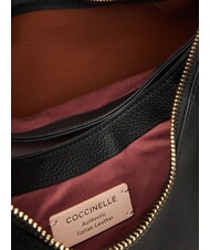 COCCINELLE CAMPIONARIO - BOHEME GRANA DOUBLE Gro&szlig;e Umh&auml;ngetasche aus Leder Noir/Cognac - Damentaschen - 4