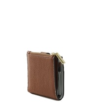 COCCINELLE METALLIC TRICOLOR Mini-Geldb&ouml;rse aus geh&auml;mmertem Leder Schnee/Cognac/Noir - Brieftaschen Damen - 3