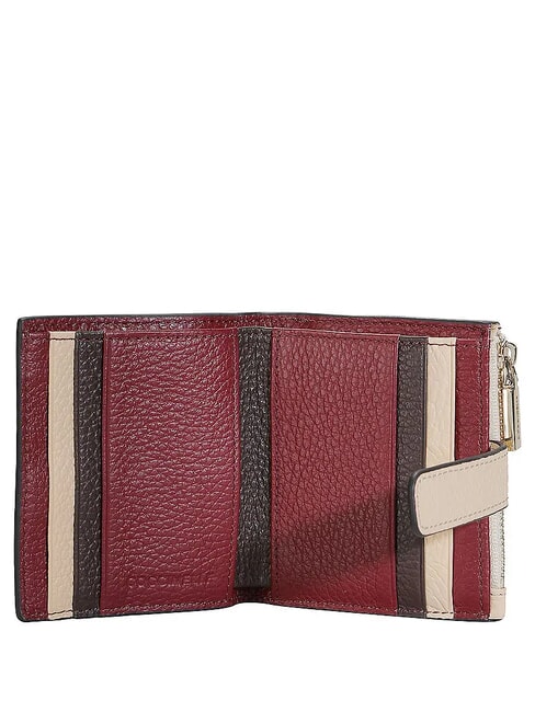 METALLIC TRICOLOR Mini-Geldb&ouml;rse aus geh&auml;mmertem Leder ACAI / TRAUBE - Brieftaschen Damen