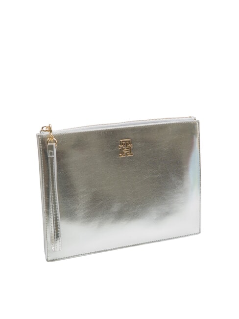 TH MONOGRAM Umschlagtasche mit Handgelenkschlaufe metallisches Silber - Damentaschen