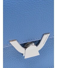 COCCINELLE DEW Kleine Schultertasche aus Leder Blau - Damentaschen - 3