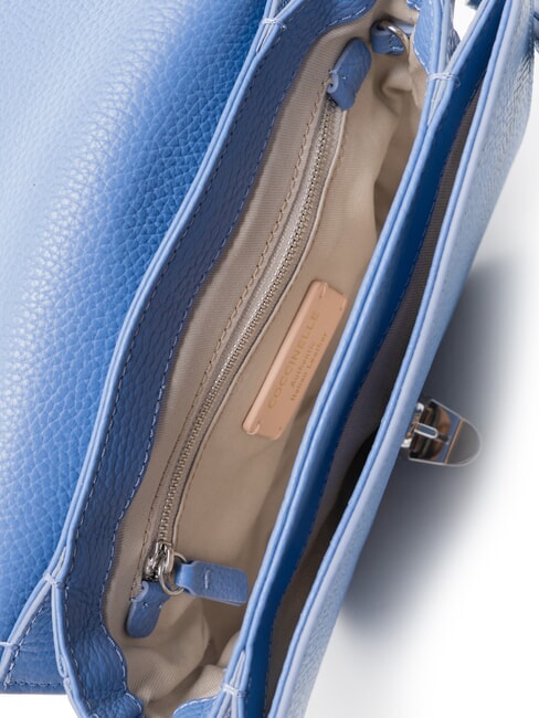 DEW Kleine Schultertasche aus Leder Blau - Damentaschen