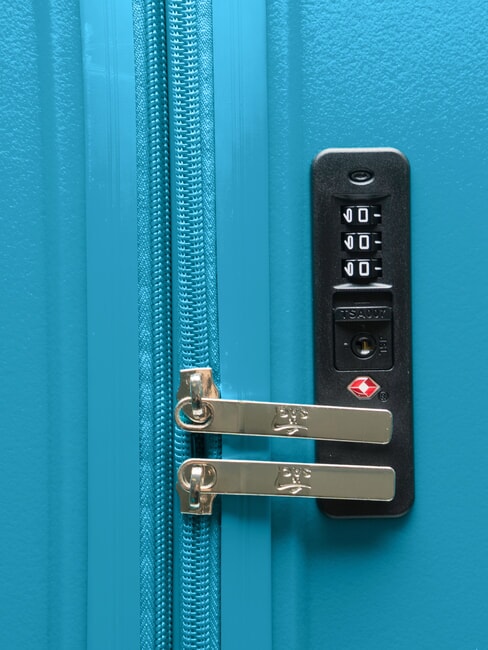 SLIDE Großer, erweiterbarer Trolley Malachitblau - Harte Trolleys