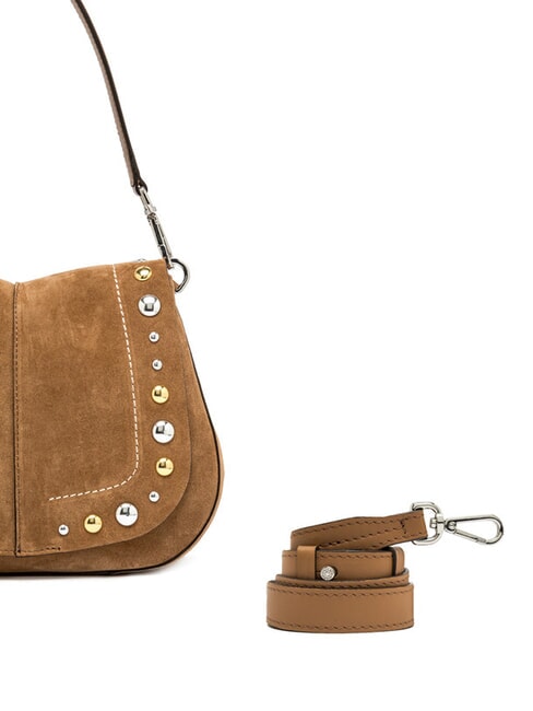 HELENA ROUND Wildledertasche mit Doppelfunktion Karamell - Damentaschen