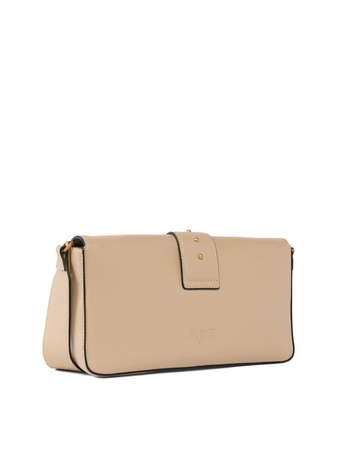 LOVE ONE CLASSIC SLOUCHY Umh&auml;ngetasche aus Leder Beige-Rauchgrau-Antikgold - Damentaschen