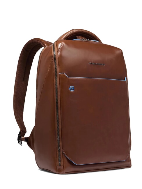 BLUE SQUARE Lederrucksack, 14-Zoll-Laptophalter BRAUN - PC-Rucksäcke