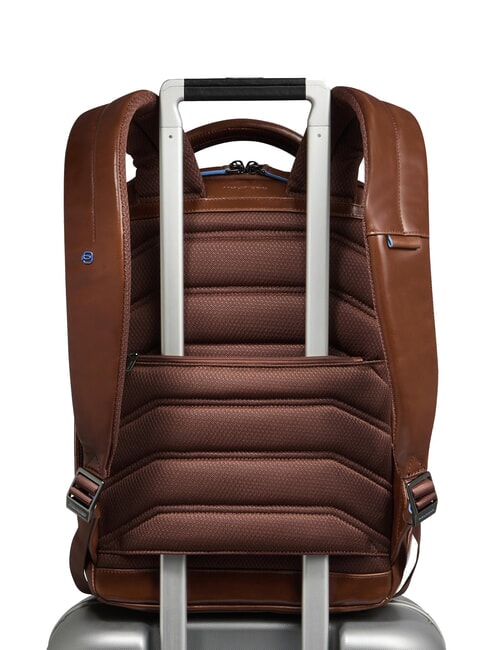 BLUE SQUARE Lederrucksack, 14-Zoll-Laptophalter BRAUN - PC-Rucksäcke