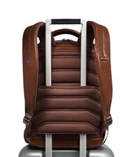PIQUADRO BLUE SQUARE Lederrucksack, 14-Zoll-Laptophalter BRAUN - PC-Rucksäcke - 3