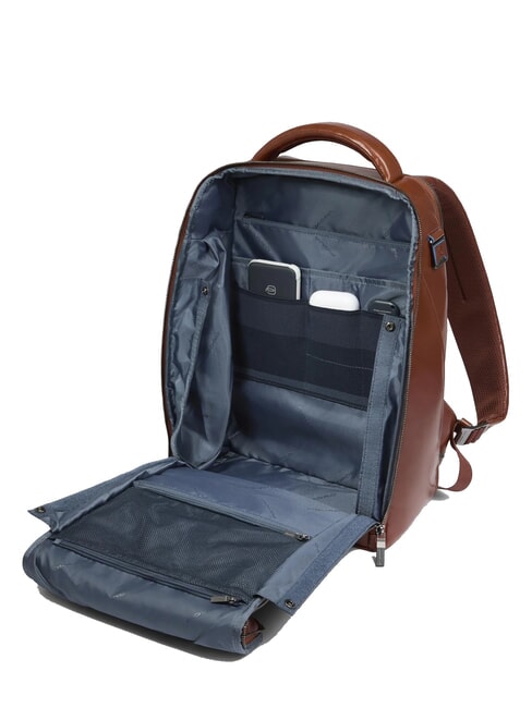 BLUE SQUARE Lederrucksack, 14-Zoll-Laptophalter BRAUN - PC-Rucksäcke