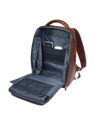 PIQUADRO BLUE SQUARE Lederrucksack, 14-Zoll-Laptophalter BRAUN - PC-Rucksäcke - 6
